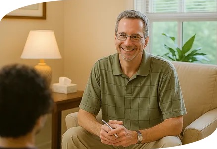 Tim Cureton in an individual therapy session with a client